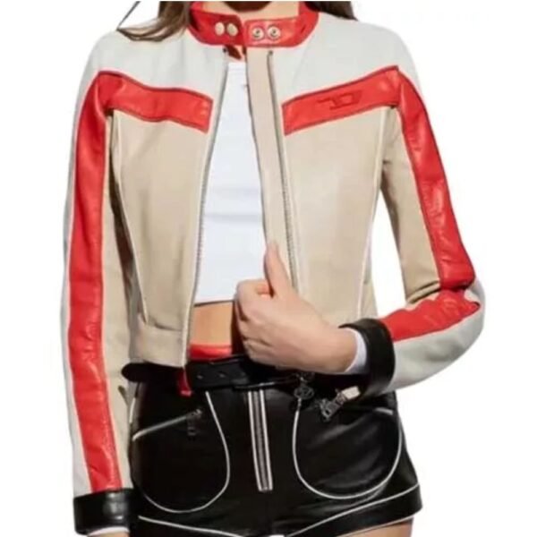 nathalie emmanuel Leather jacket
