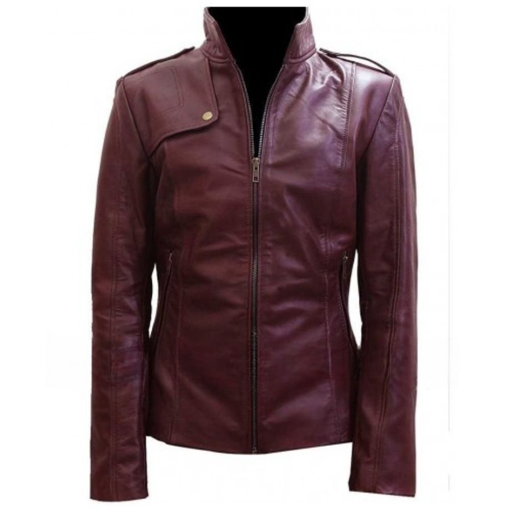 Chicago Pd Sophia Bush Maroon Leather Jacket