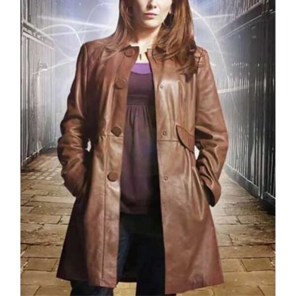 Doctor Who Catherine Tate Brown Leather Coat