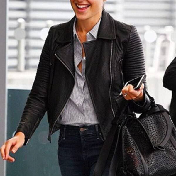 Fast And Furious 6 Gal Gadot Black Leather Jacket