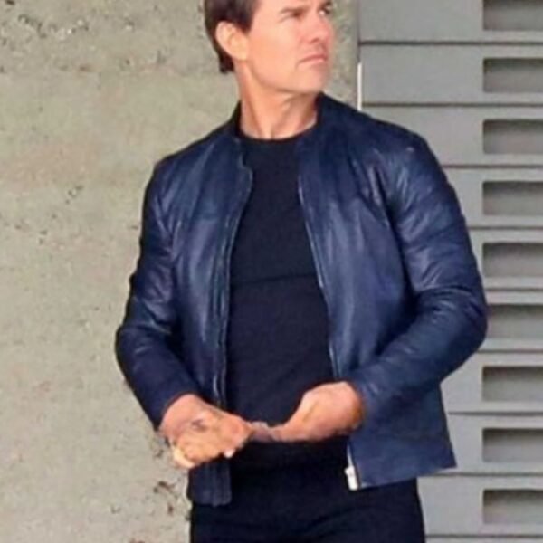 Mission Impossible 6 Tom Cruise Blue Leather Jacket