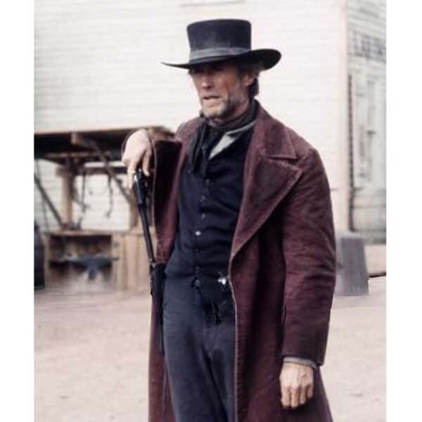 Pale Rider Clint Eastwood Cotton Maroon Trench Coat